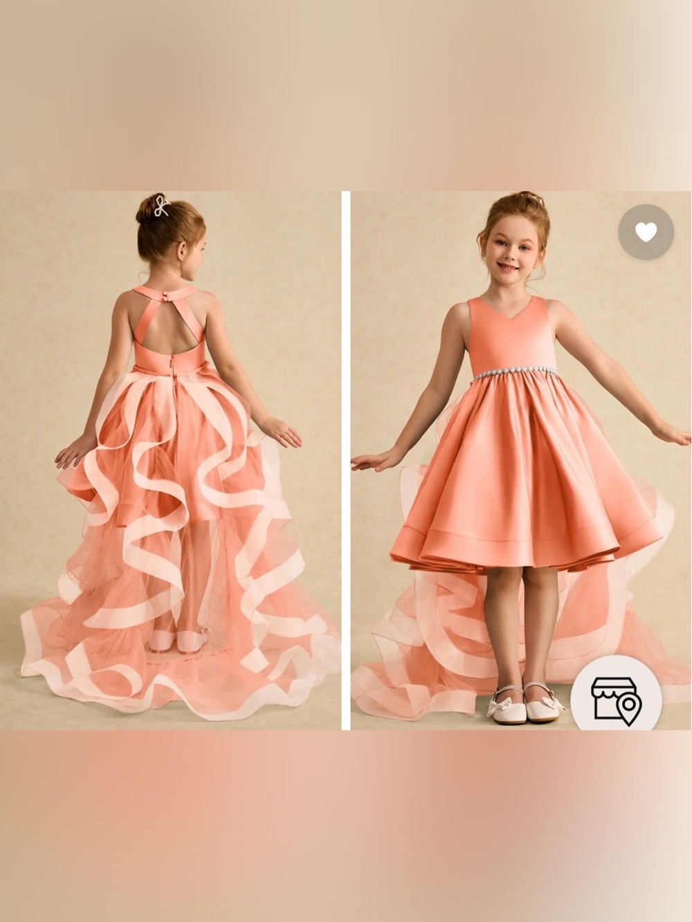 Azazie JULIETTA Girls Formal Dress- Sunset Orange